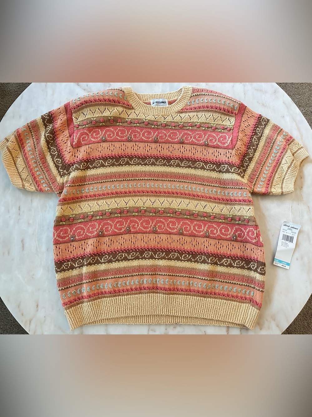 Vintage Alfred Dunner Embroidered Knit Sweater